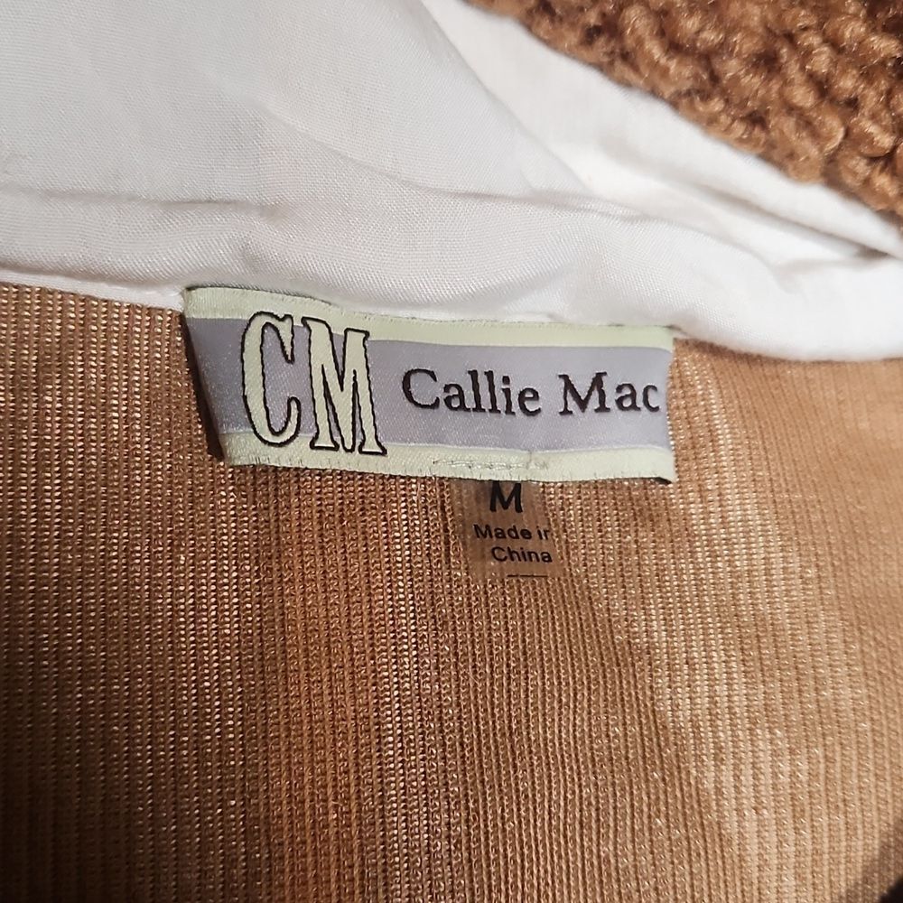 EUC Callie Mac Faux Sherpa Colorblock 3/4 Zip Pullover - Picture 2 of 6